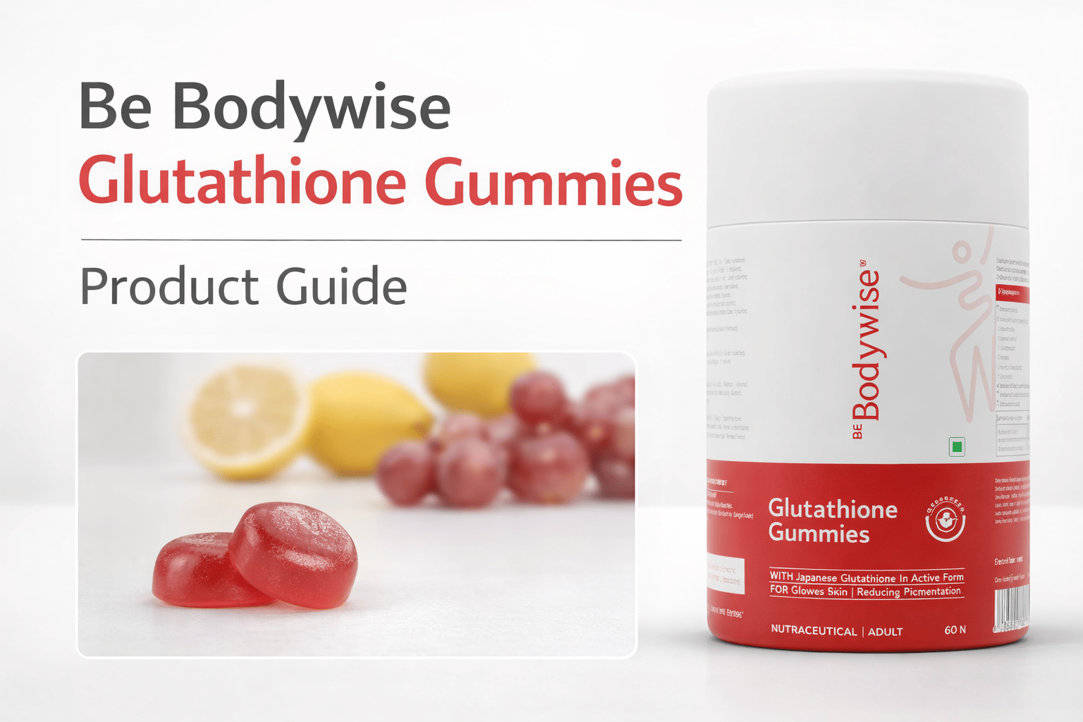 Bcuelov Glutathione Skin Whitening Gummies - Collagen & Antioxidant Anti-Aging