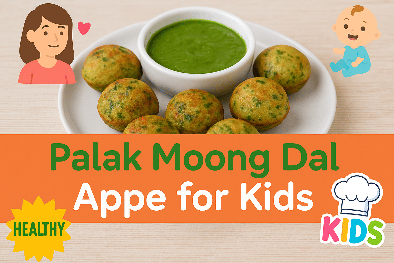 Healthy Palak Moong Dal Appe for Kids