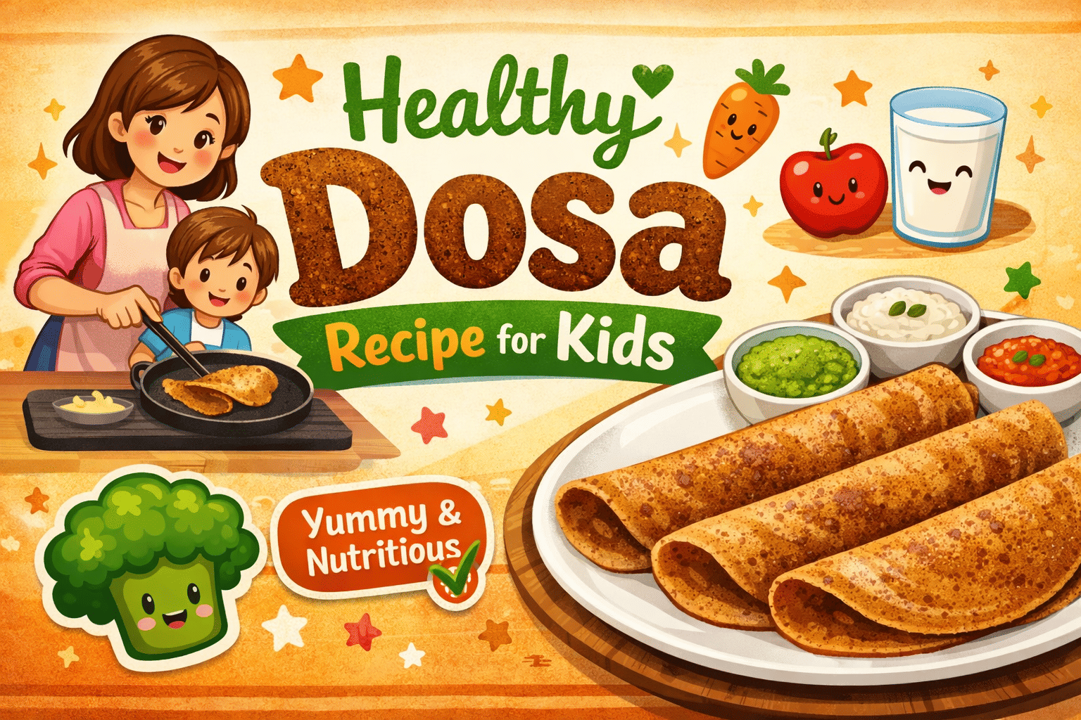 Tasty & Healthy Dosa Recipe for Kids