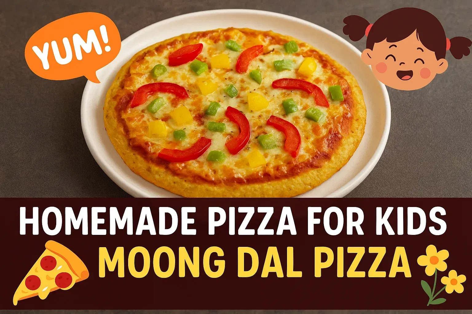 Homemade Pizza for Kids – Moong Dal Pizza