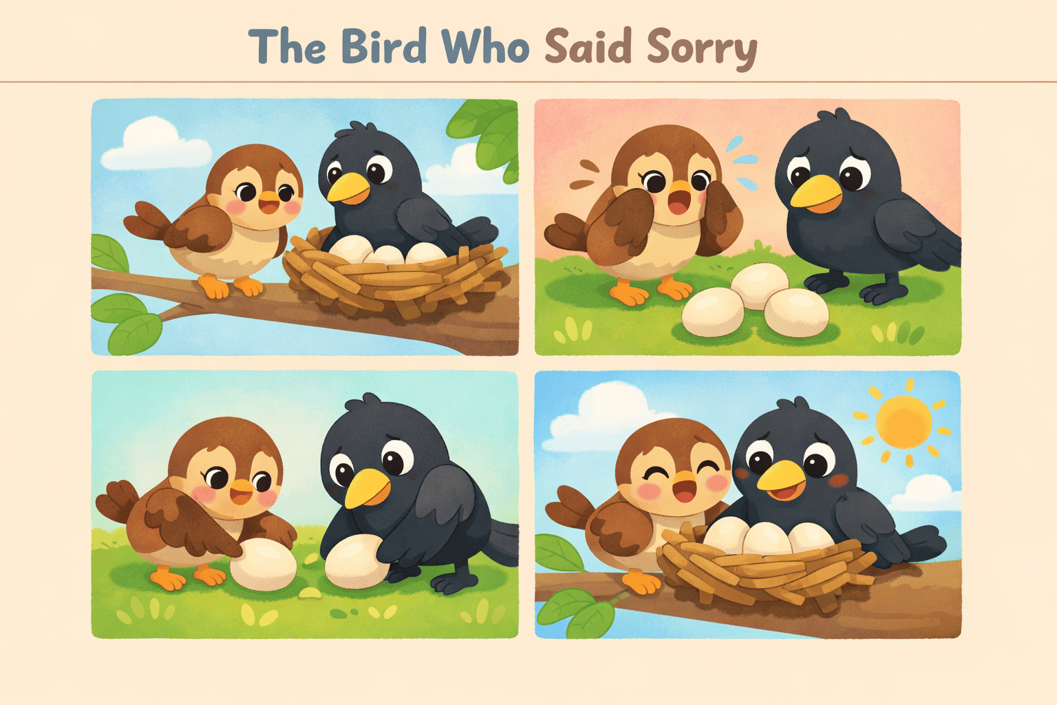 crow and sparrow bird short story 