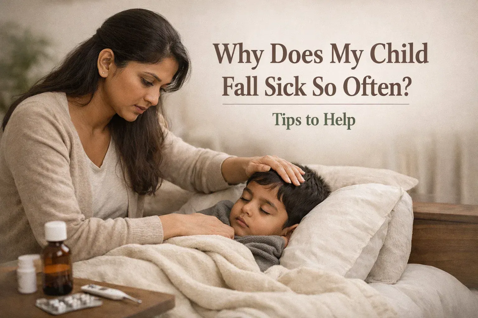 child frequently falling sick image - solution guide