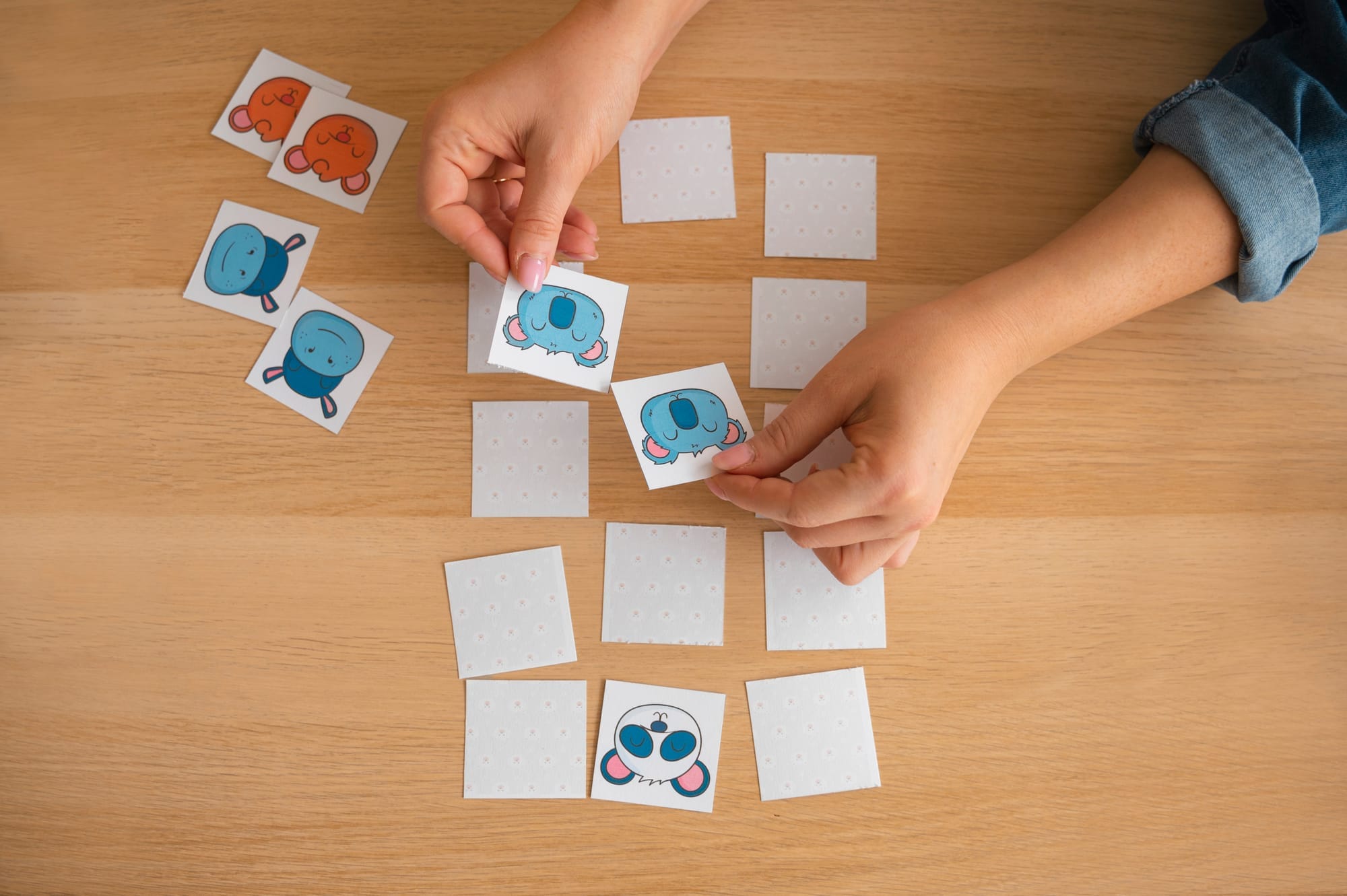kids memory game cards