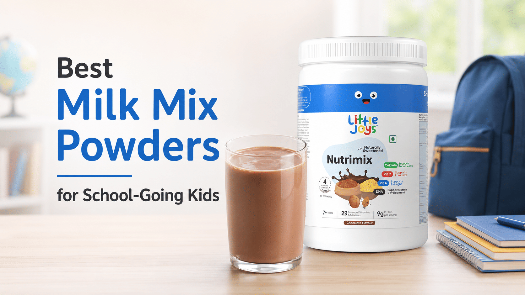 best milk mix nutrition powder for school going 7-12 years old kids blog thumbnail nutrimix