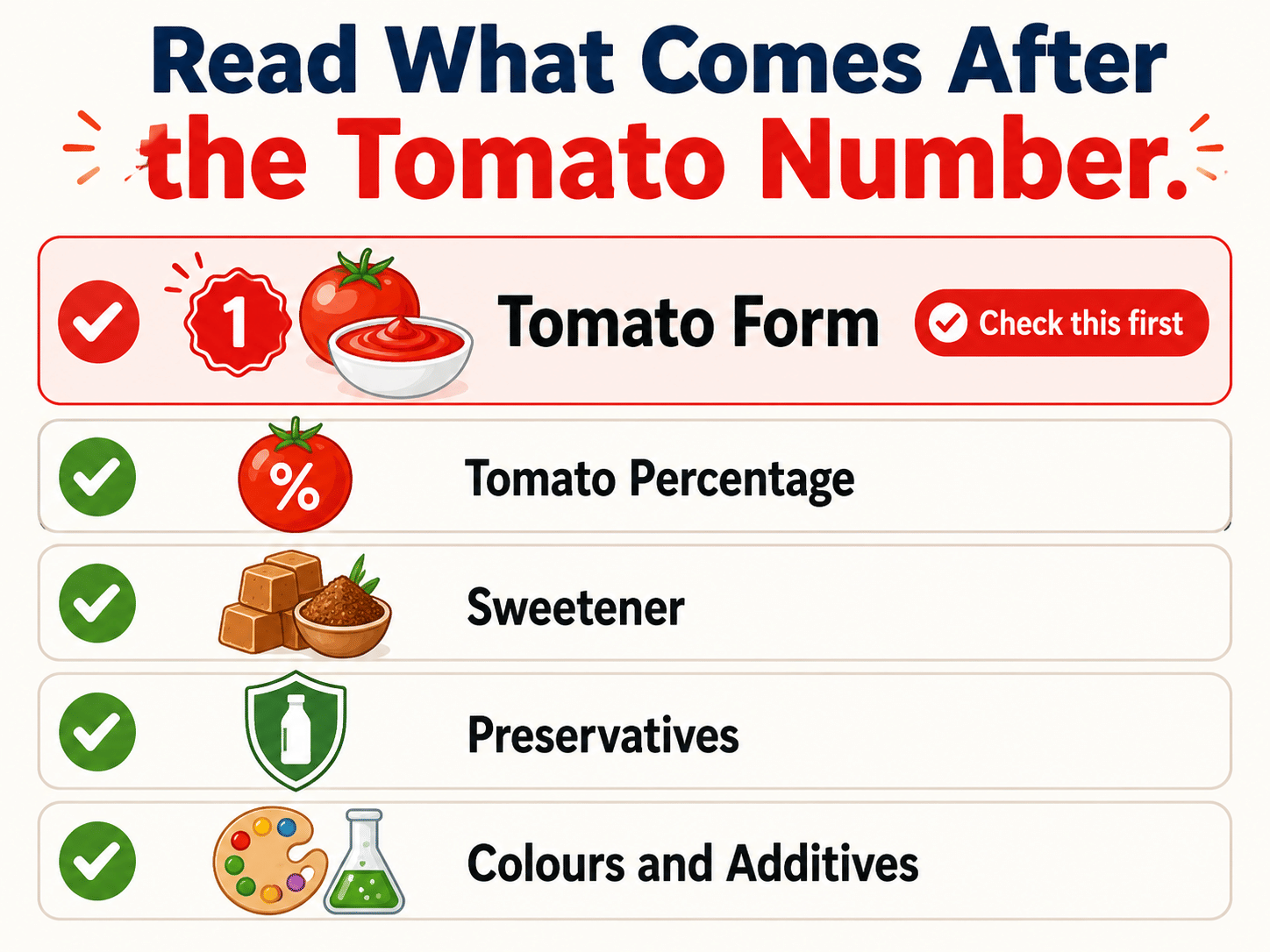 ingredients to check before buying a tomato sauce