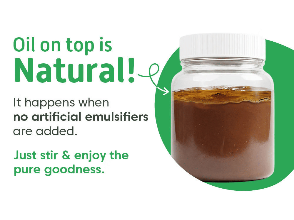 natural oil separates on top when no artificial emulsifiers are added